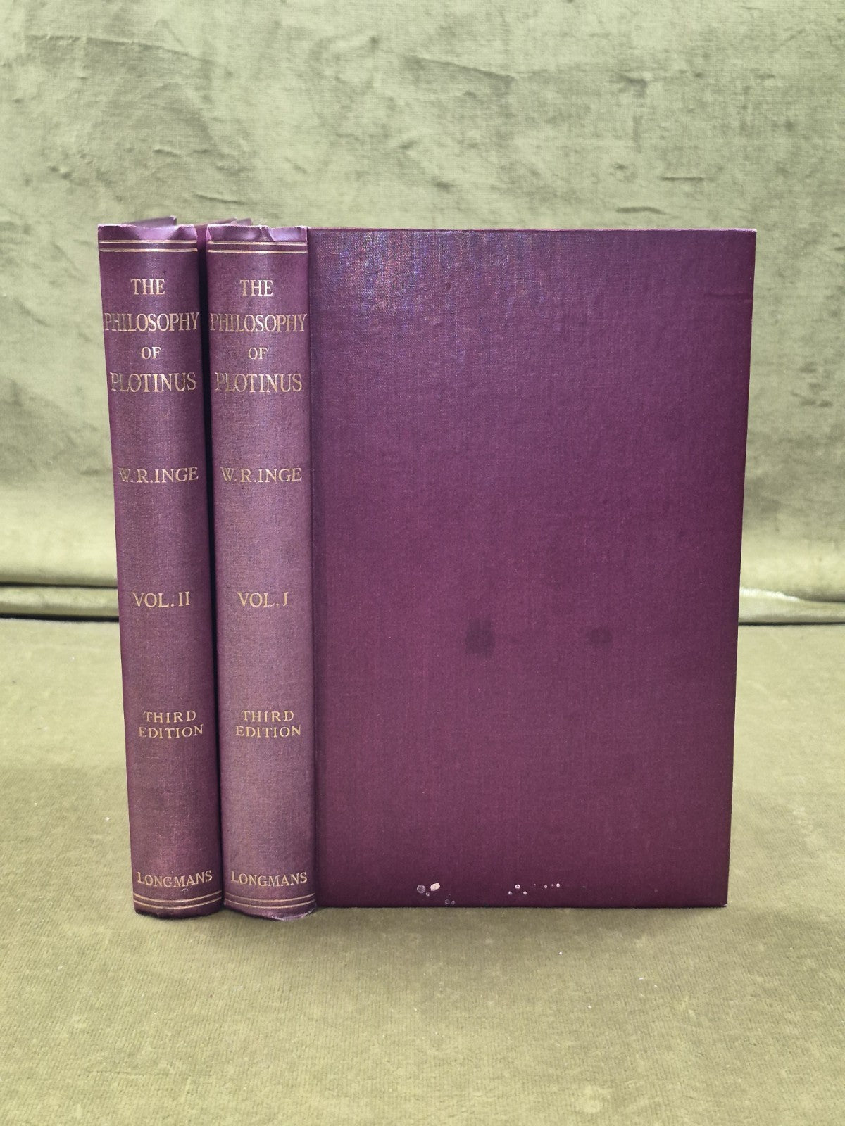 The Philosophy of Plotinus - William Ralph Inge Vols 1&2 , Longman's 3rd ed 19290