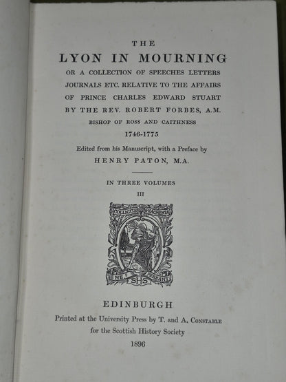 The Lyon In Mourning 1895 Complete Set Scottish History Society Edinburgh6