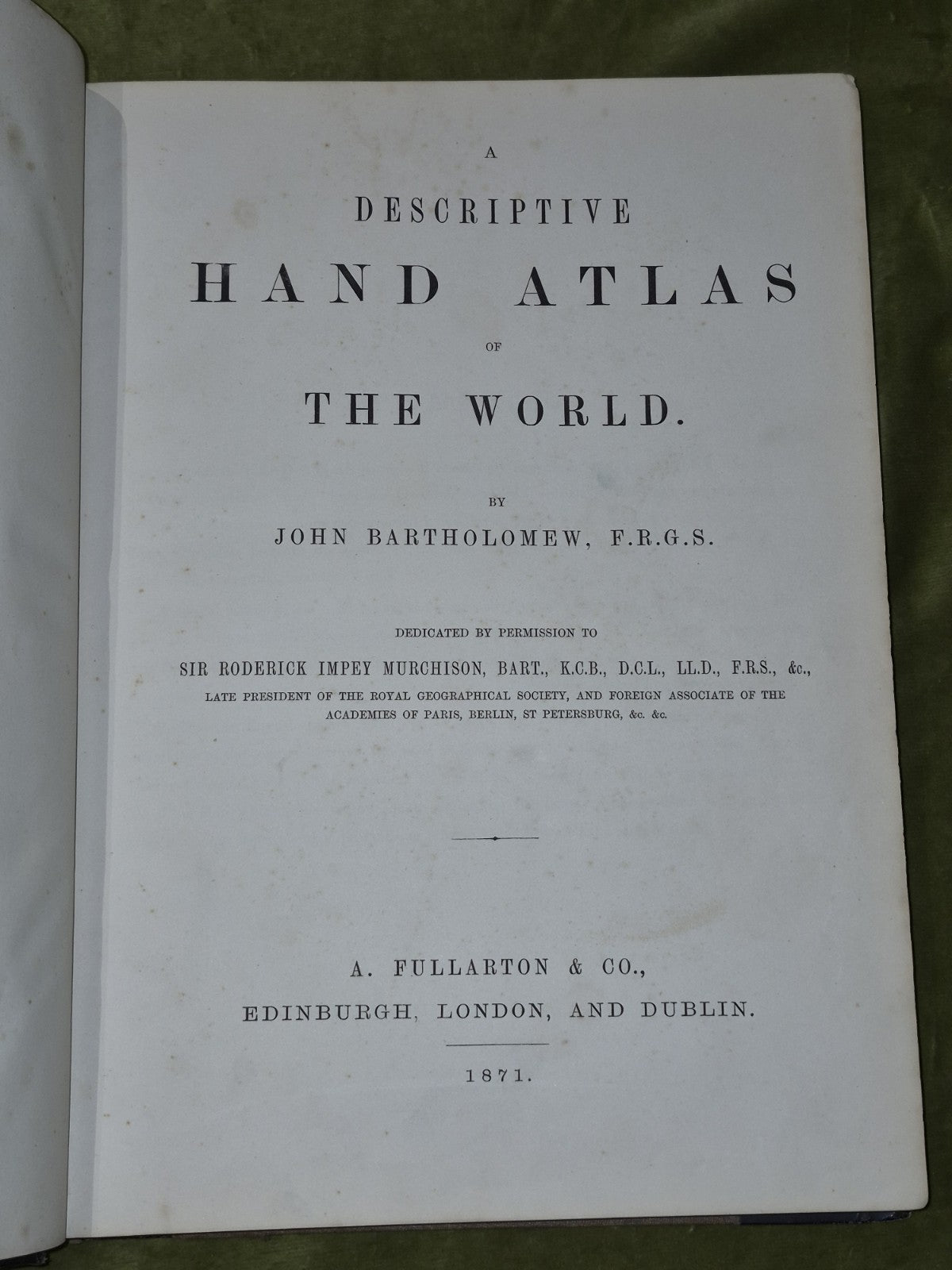Zell's Descriptive Hand Atlas of The World (1871) John Bartholemew A Fullarton7
