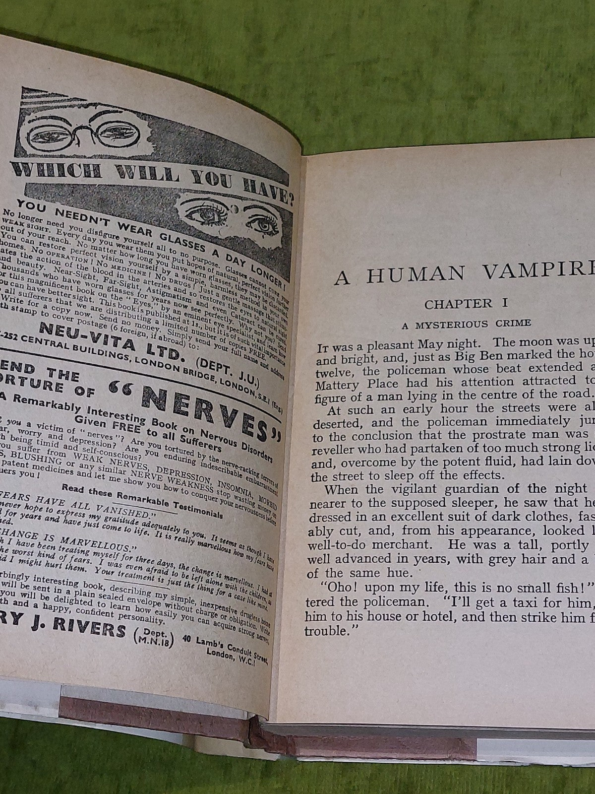 A Human Vampire by T. Francis Elstow [Modern Publishing] HB/DJ Rare Book7