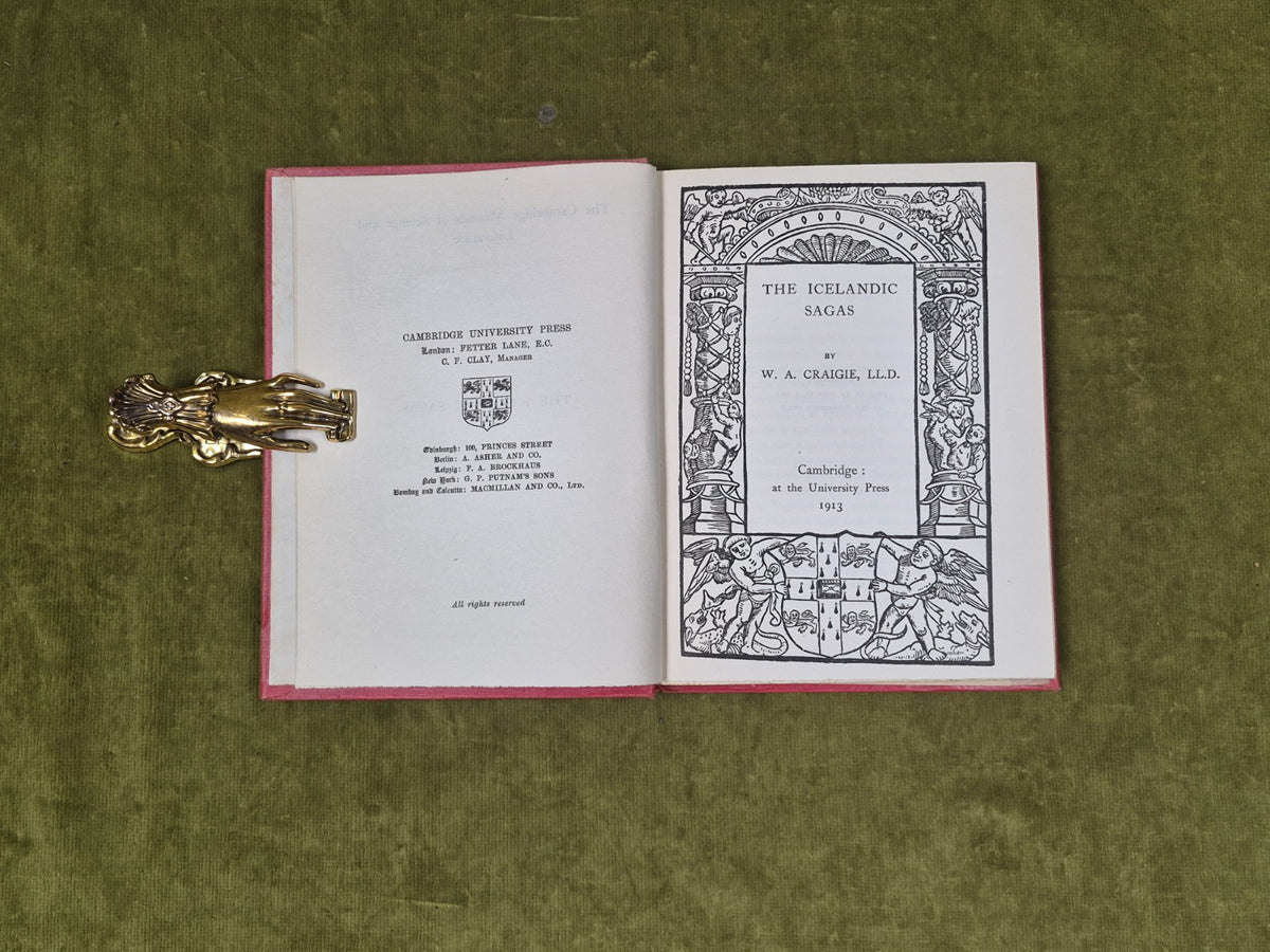 The Icelandic Sagas - W A Craigie , Cambridge 19134