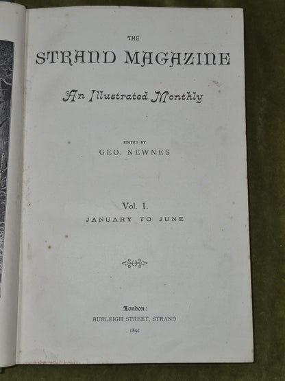 Strand Magazine 1891 Conan Doyle Jan June Vol 1 First Volume4