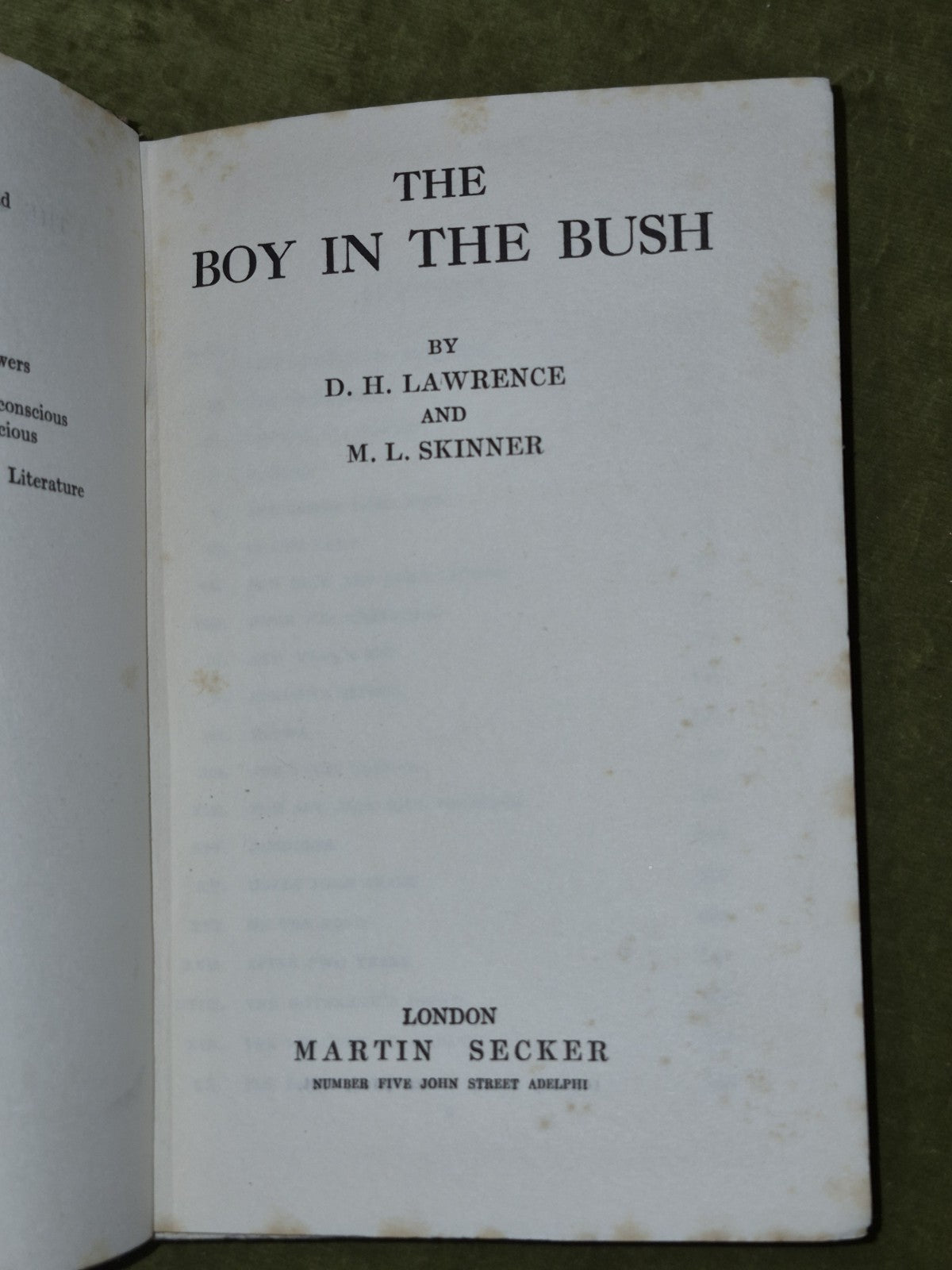 The Boy in the Bush First Edition D H Lawrence & Skinner5