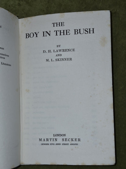 The Boy in the Bush First Edition D H Lawrence & Skinner5