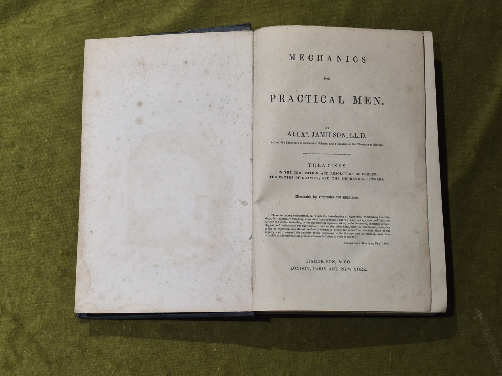 Mechanics for Practical Men - Alex Jamieson , Scarce 1st ed Fisher & Son  18324