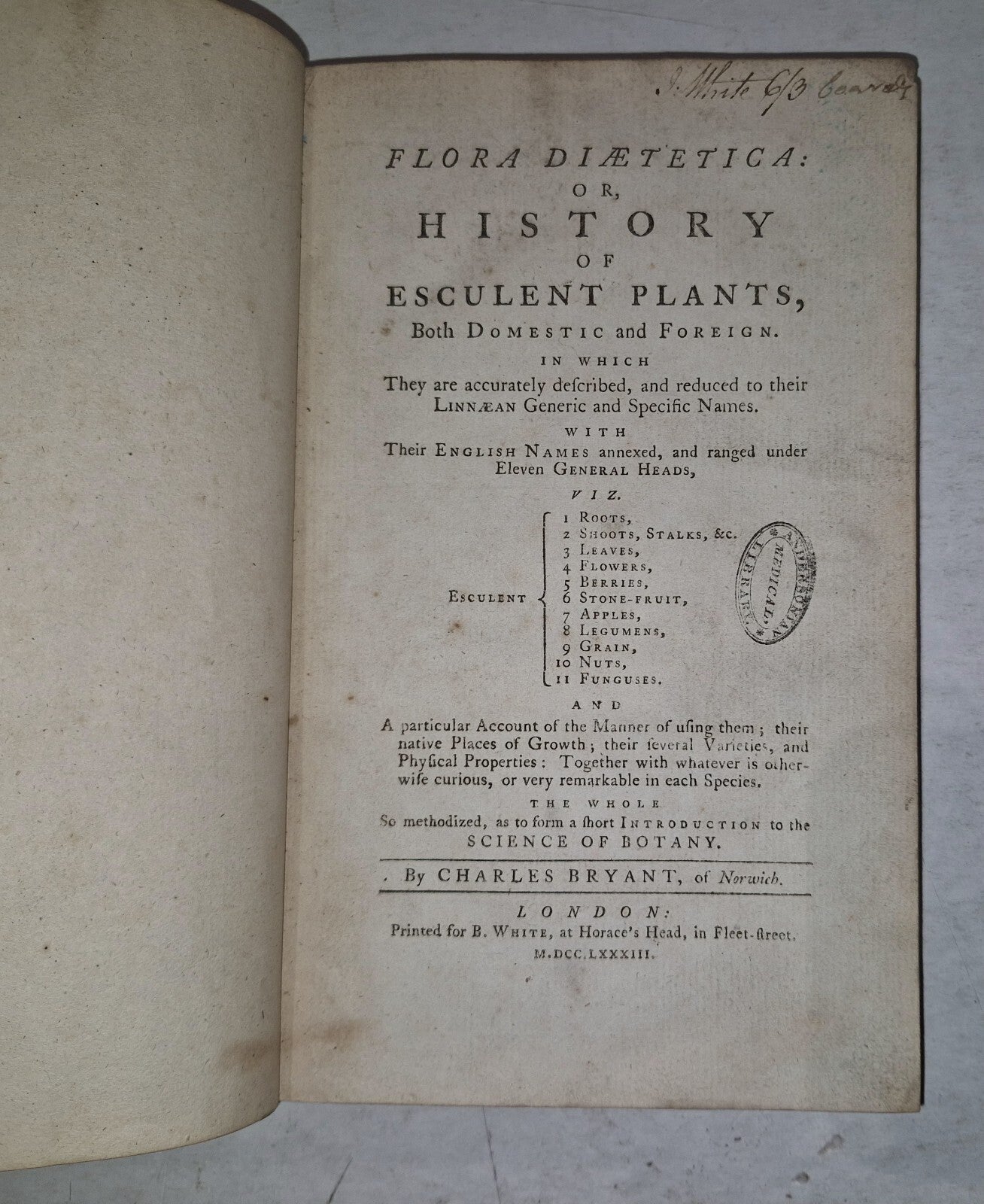 1783 Flora Diaetetica or History of Esculent Plants By Charles Bryant 1st Editn9