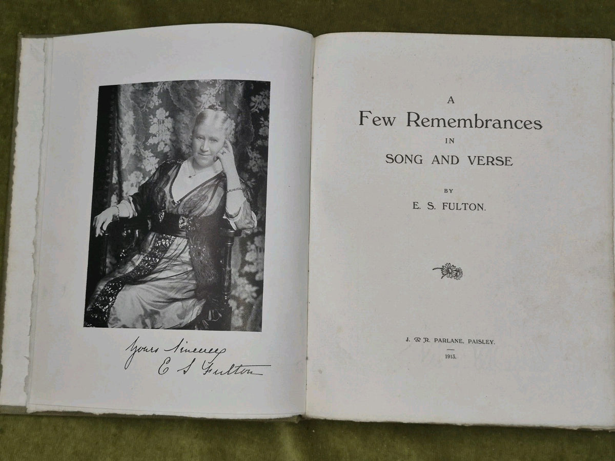 Remembrances in Song and Verse 1913 SIGNED - Fulton3