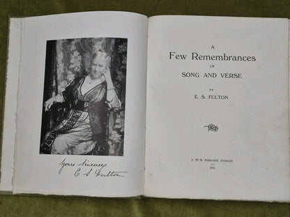 Remembrances in Song and Verse 1913 SIGNED - Fulton3