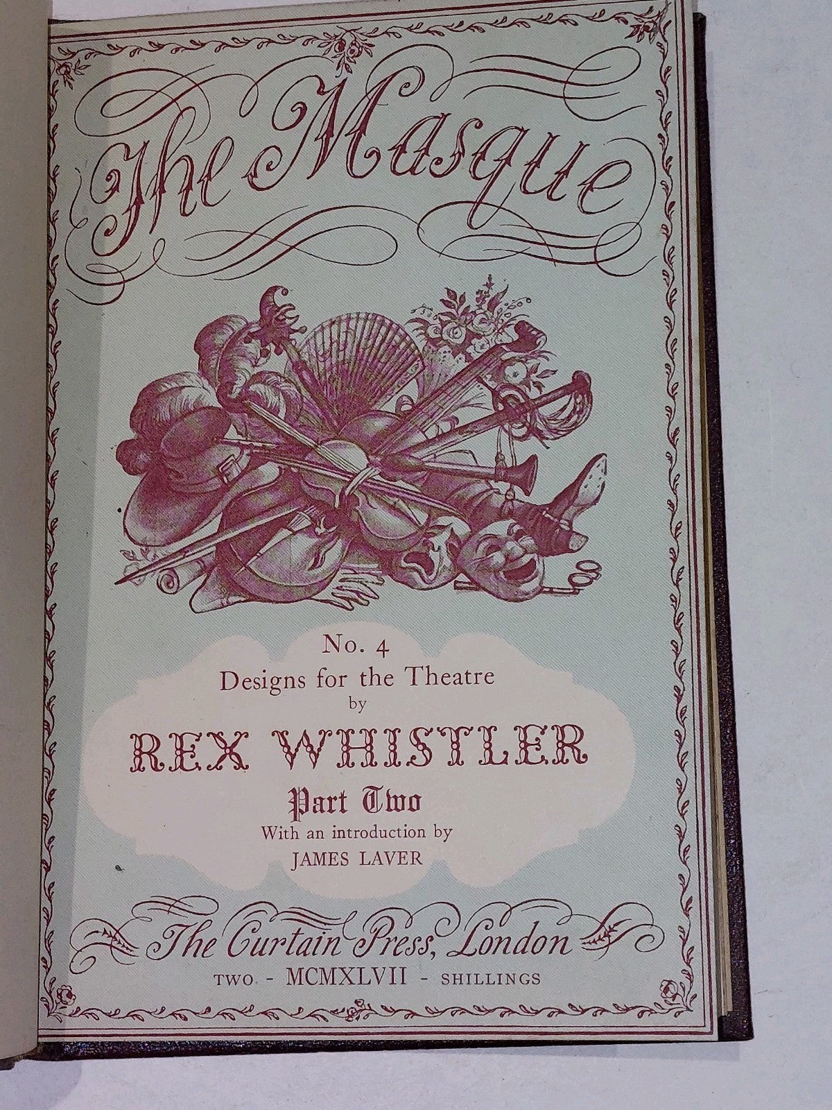 The Masqve Designs for the Theatre Rex Whistler (1947) Parts 1,2,3 Leather Bound6