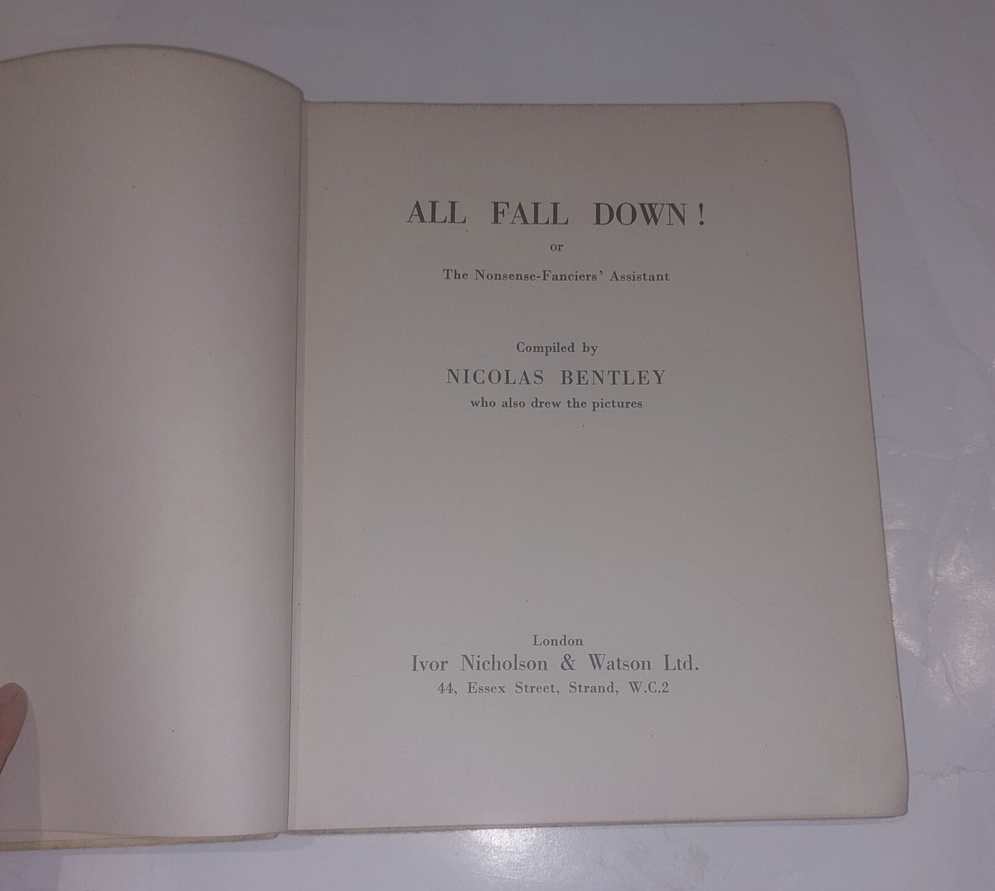All Fall Down Or The Nonsense Fancier's Assistant By Nicolas Bentley Book3