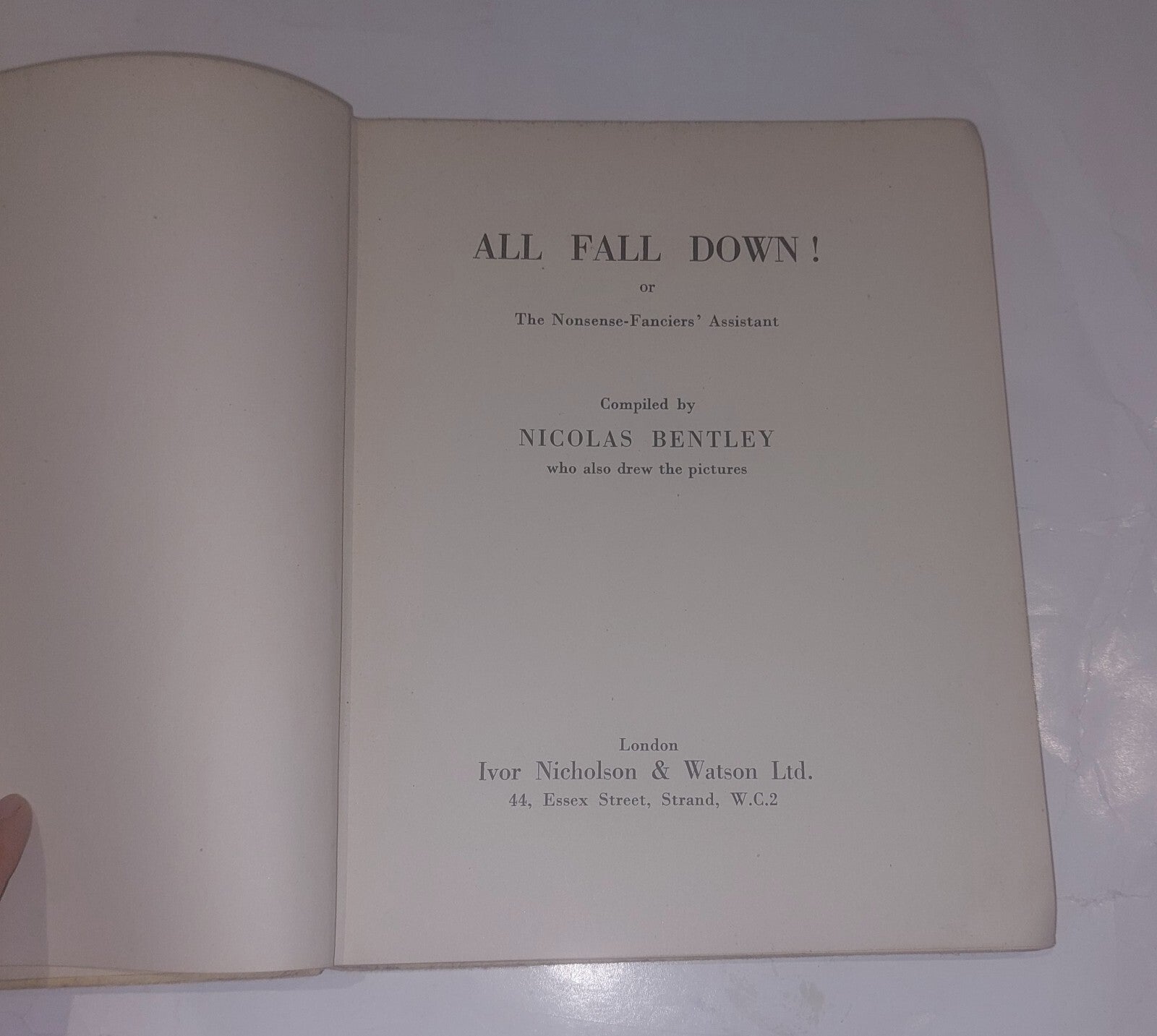All Fall Down Or The Nonsense Fancier's Assistant By Nicolas Bentley Book3