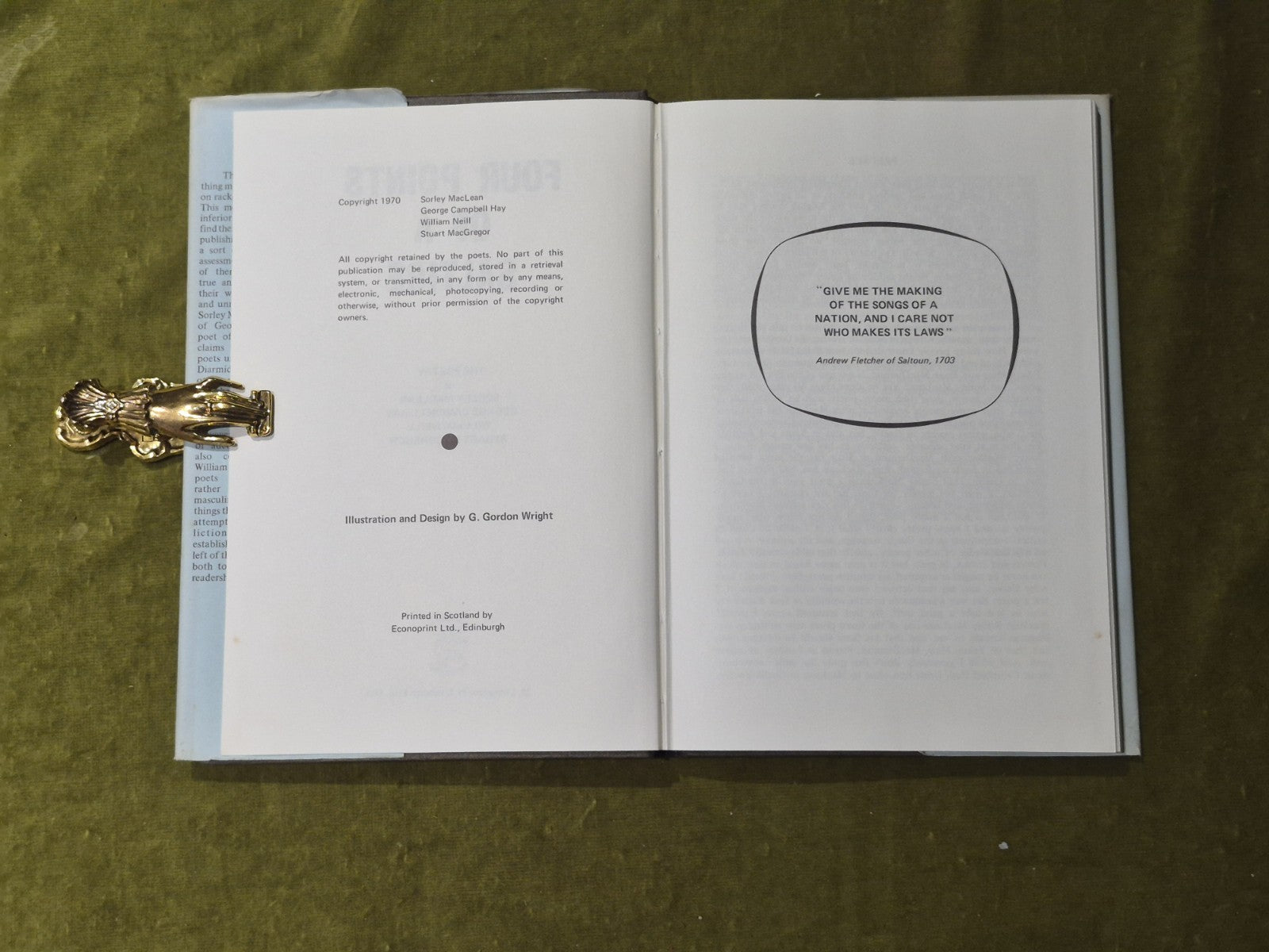 Four Points of a Saltire The Poetry of MacLean, Hay, Neill, MacGregor HC DJ6