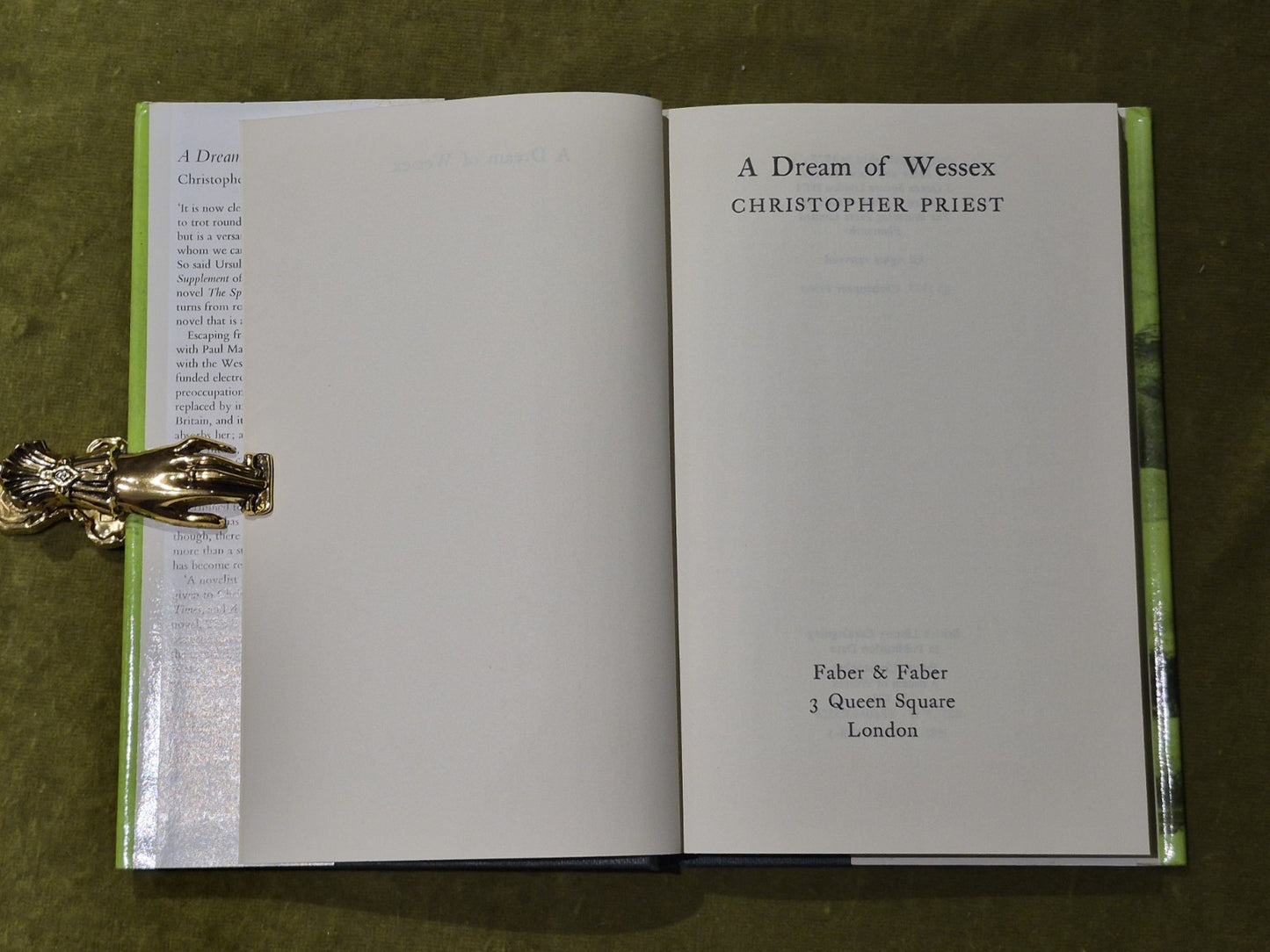 Christopher Priest - A Dream of Wessex - Faber & Faber 1st Ed 1977 HB DJ4
