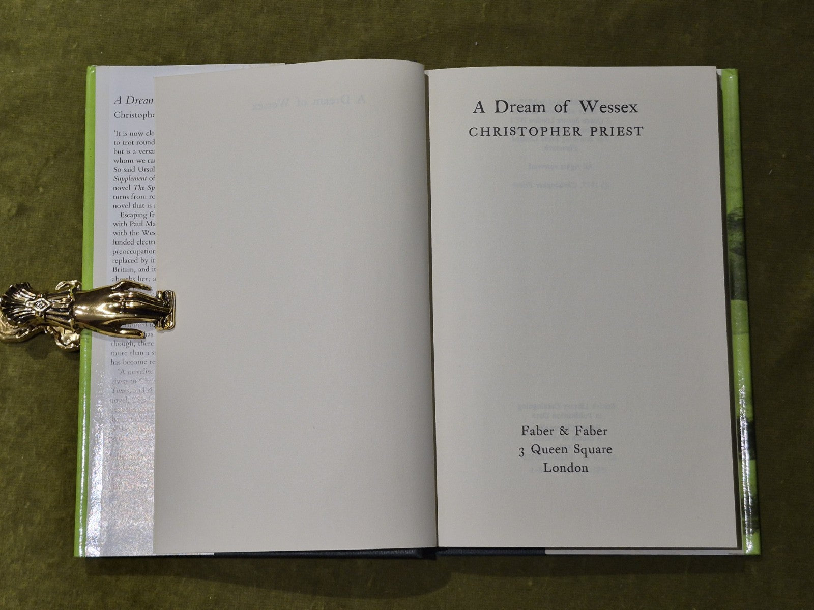 Christopher Priest - A Dream of Wessex - Faber & Faber 1st Ed 1977 HB DJ4