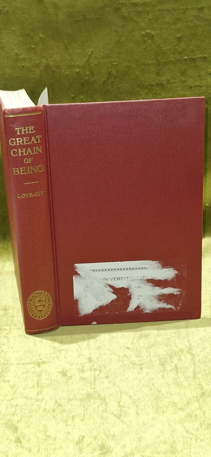 The Great Chain of Being A Study of the History Of An Idea  Arthur Lovejoy 19534