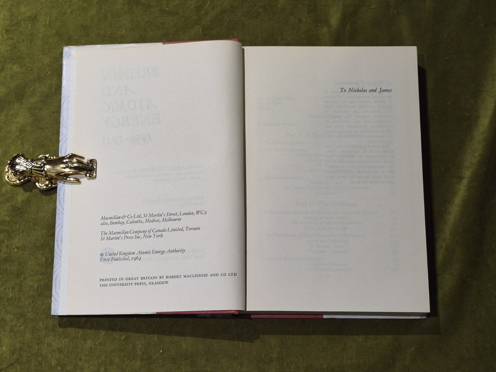 Britain And Atomic Energy 1939-1945 - Margaret Gowing 1964 1st HB DJ5
