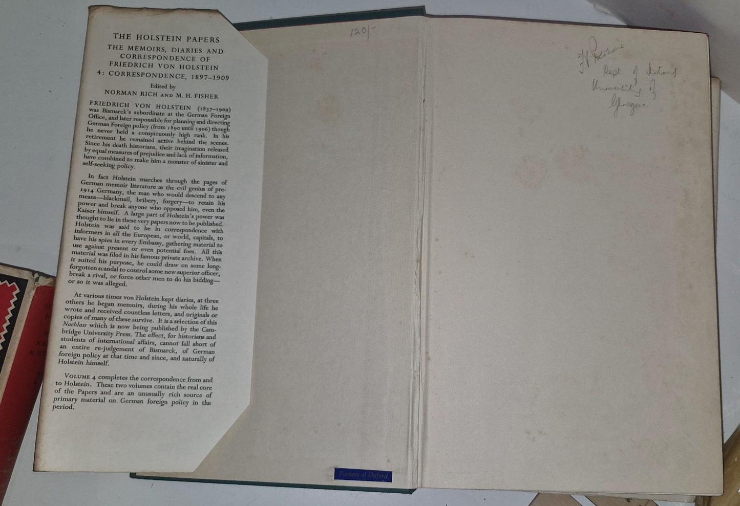 The Holstein Papers 4 Volume Hardback 1st Edition Set With Dust Jacket 1955  6318