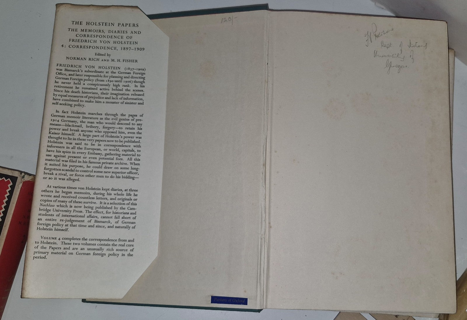 The Holstein Papers 4 Volume Hardback 1st Edition Set With Dust Jacket 1955  6318