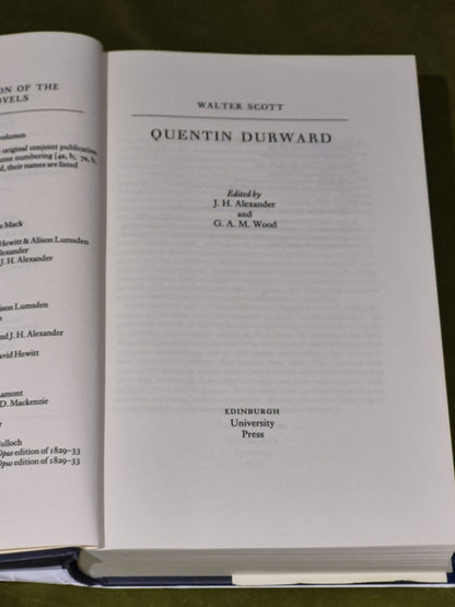 Quentin Durward Sir Walter Scott 2001 Edinburgh Edition of Waverley hardback DJ4