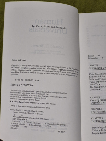 Human Universals, Donald E Brown4
