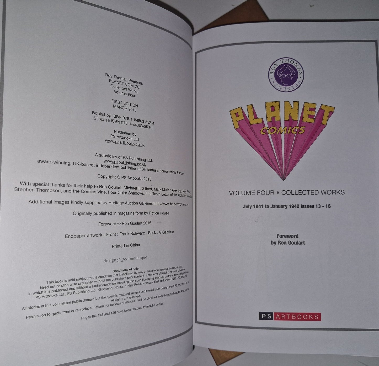 Roy Thomas Presents Planet Comics Vol 4 2015 Hardcover #1316 Slipcase Ed Unread4