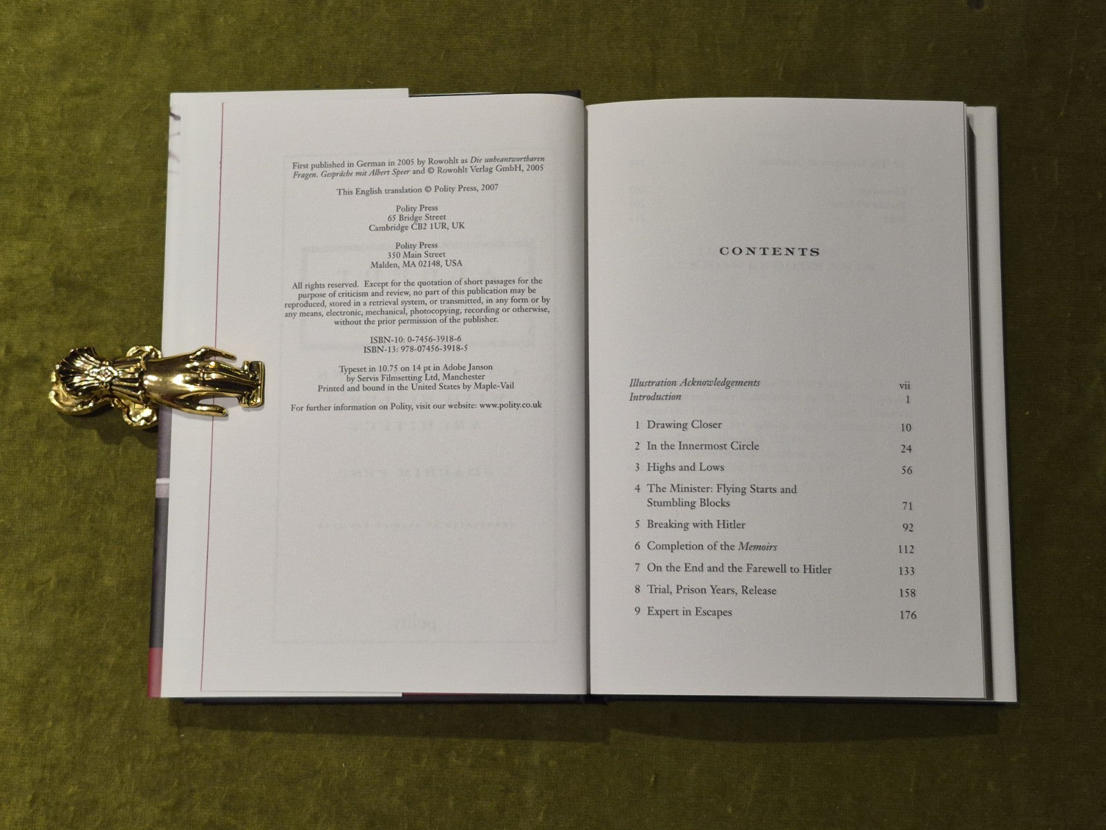 Albert Speer: Conversations with Hitler's Architect Hardcover 2007 Joachim Fest5