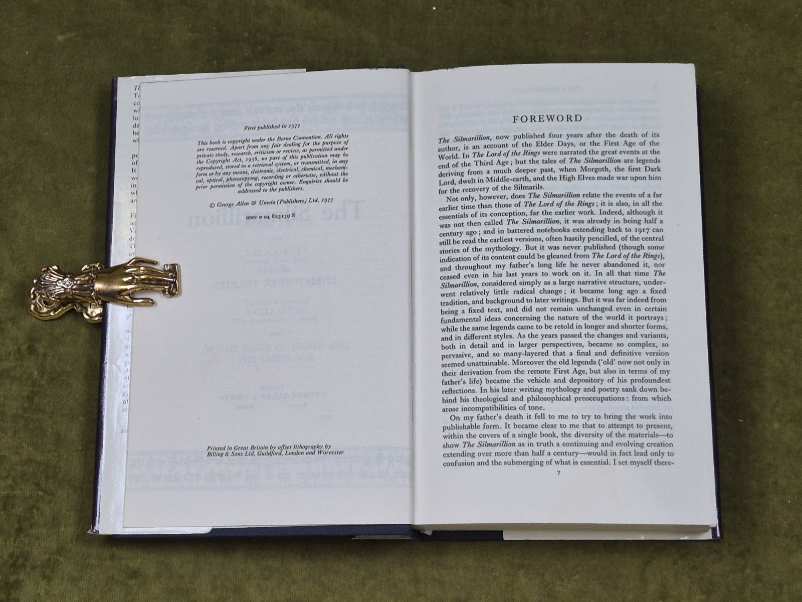 The Silmarillion, J. R. R. Tolkien, First Edition (1977) George Allen & Unwin5