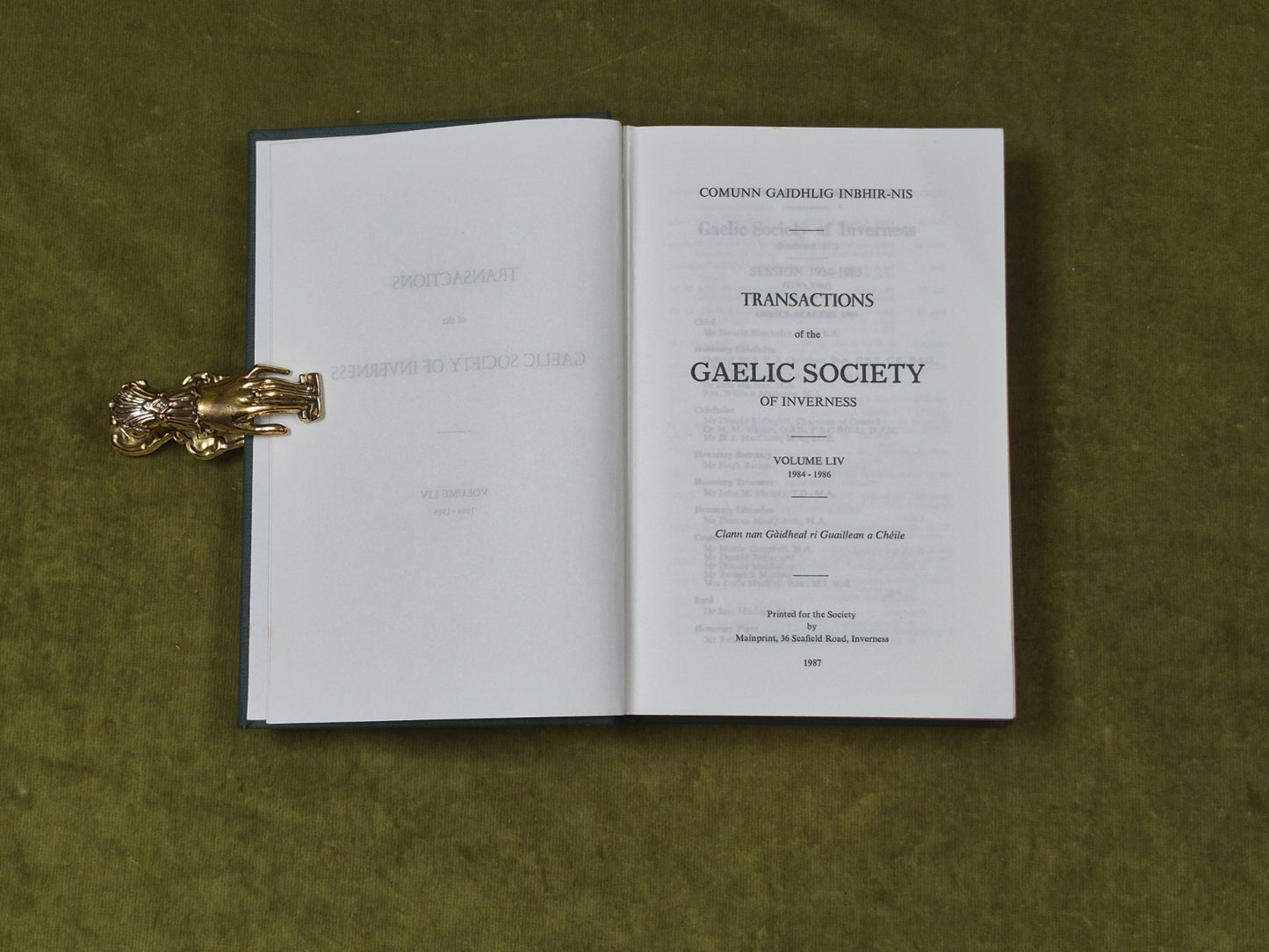 Transactions of the Gaelic Society of Inverness Vol LIV 1984-19863