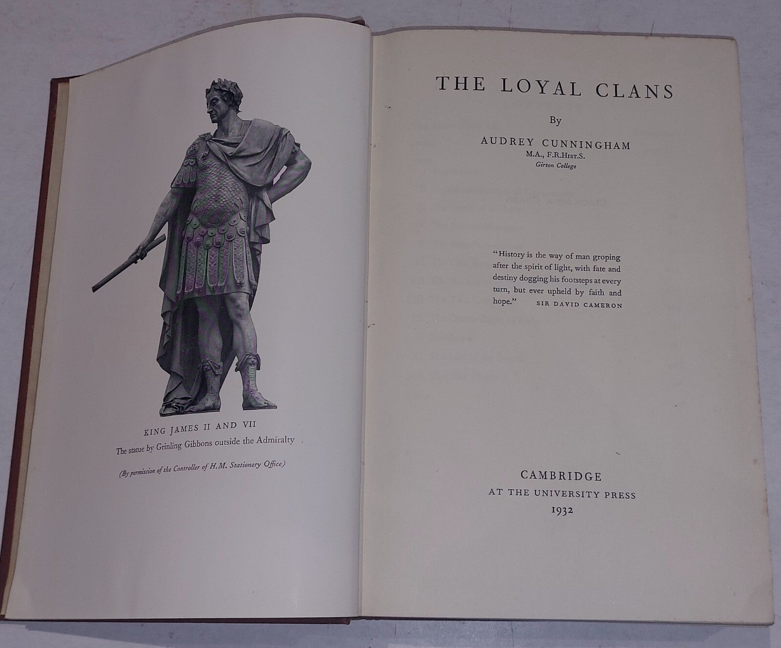 Audrey Cunningham,	The Loyal Clans. 1932 1st Edition, Hardback.3