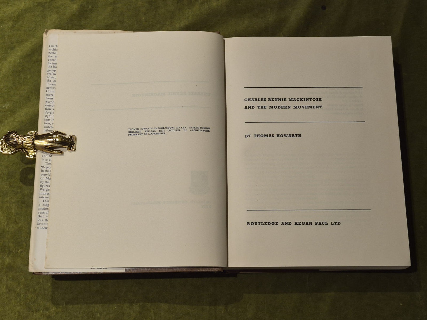 Thomas Howarth - Charles Rennie Mackintosh & the modern movement  1952 1st Edit.3