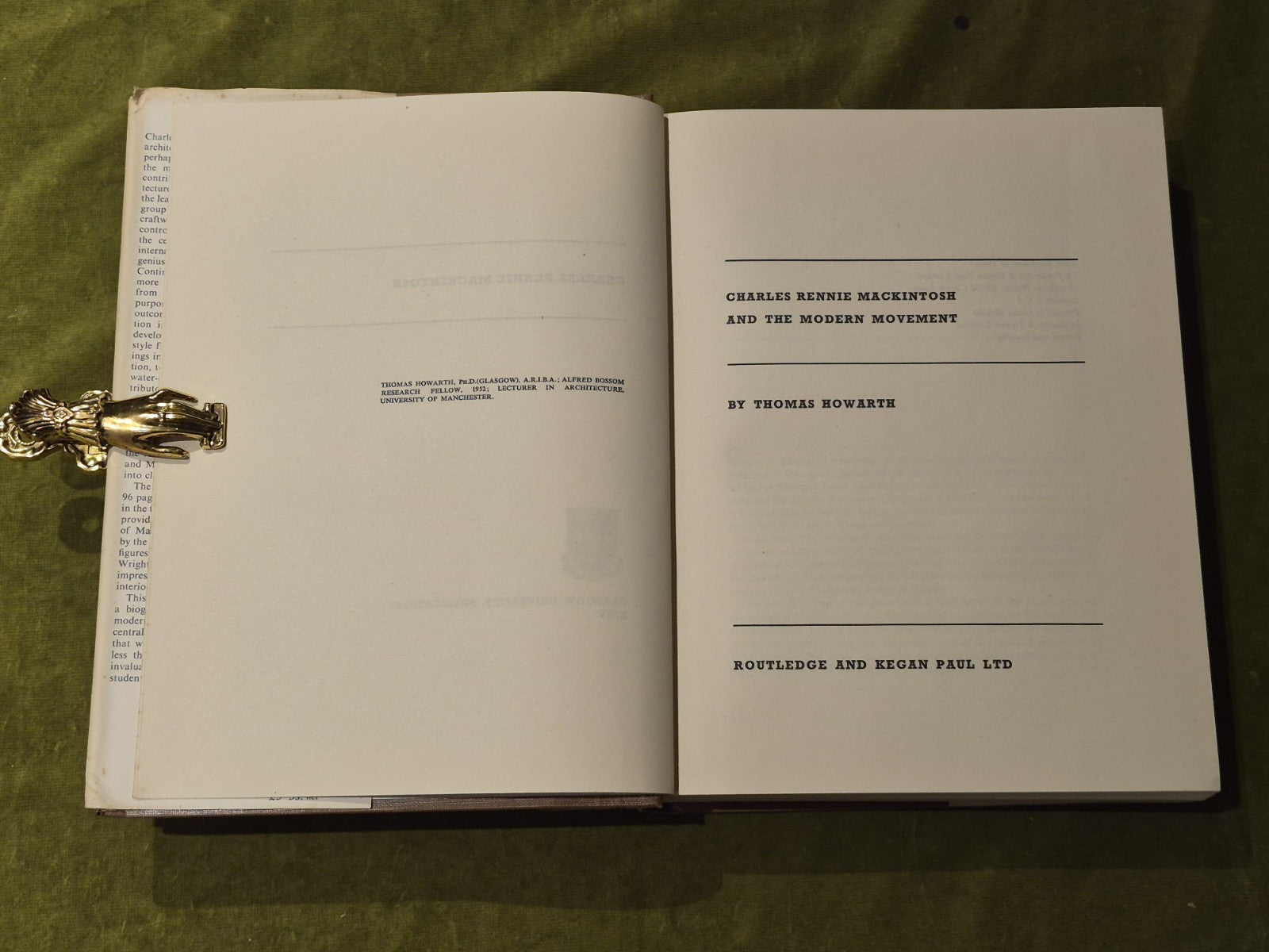 Thomas Howarth - Charles Rennie Mackintosh & the modern movement  1952 1st Edit.3