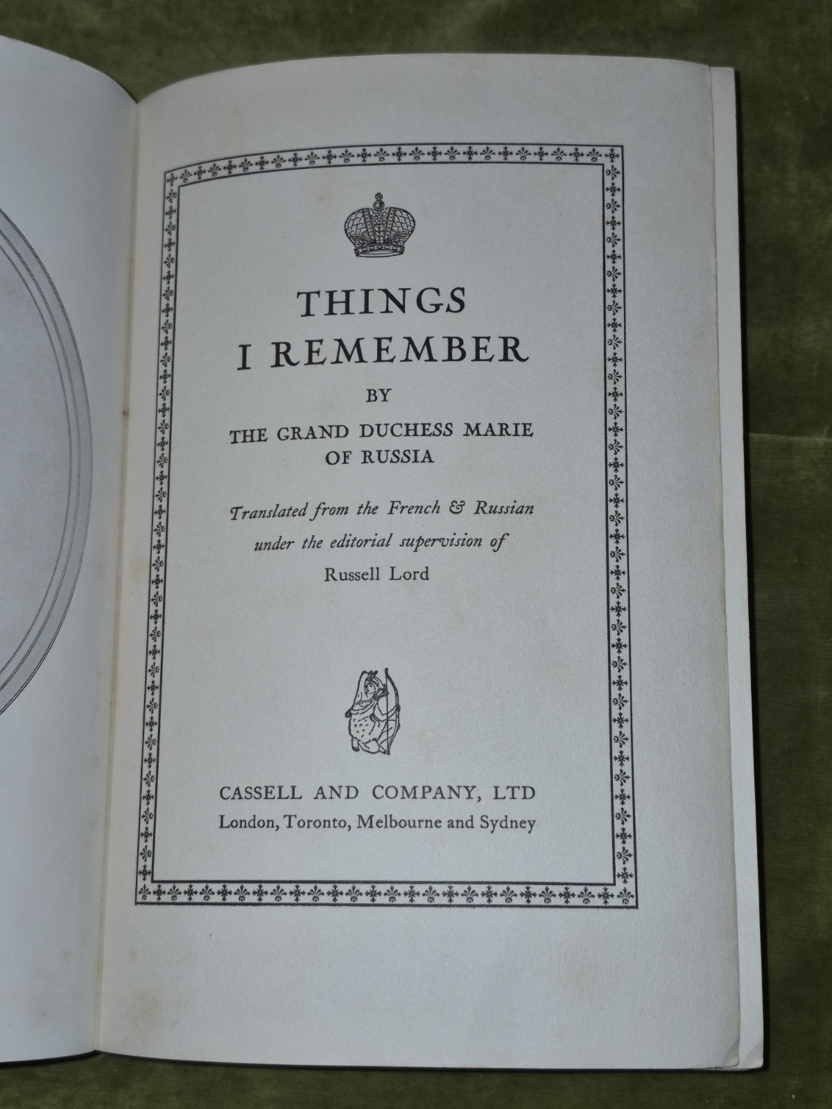 The Things I Remember By Grand Duchess Marie Of Russia Cassell 1930 First6