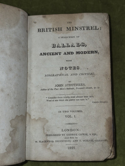The British Minstrel John Struthers Ballads Ancient and Modern 1822 George Cowie4