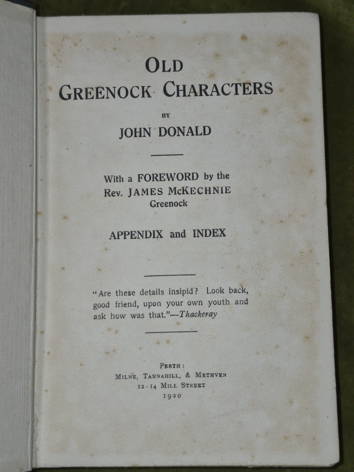 Old Greenock Characters 1920 John Donald First Edition Milne Tannahill3
