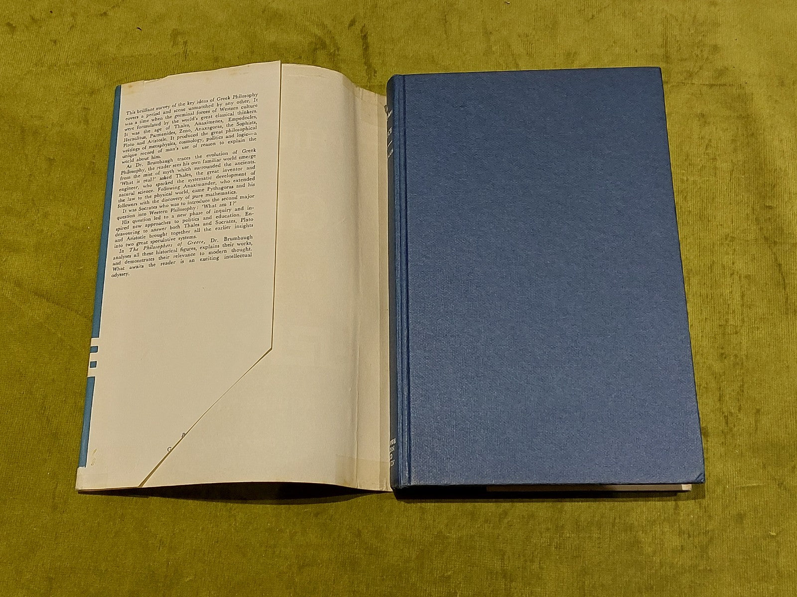 The Philosophers Of Greece By Robert Brumbaugh (1966) [George Allen & Unwin] Hb2