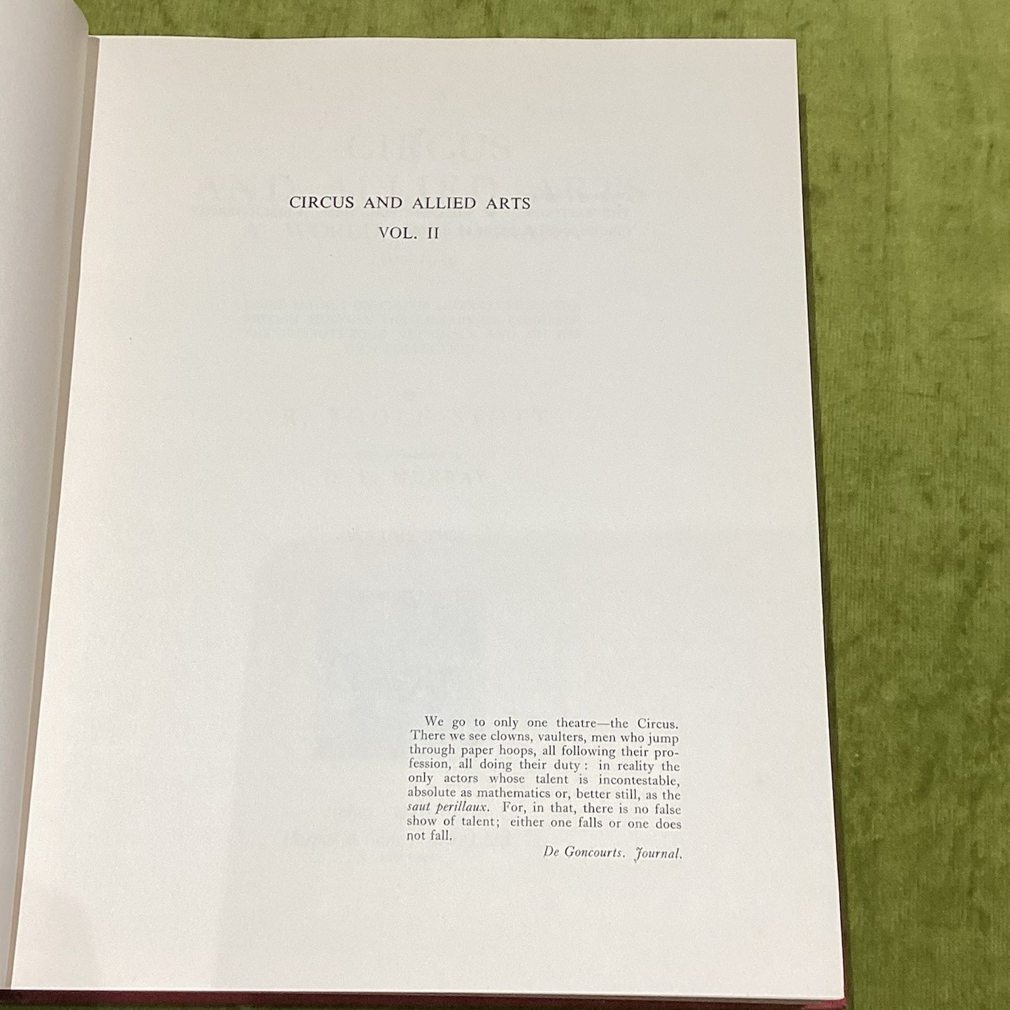 Circus and Allied Arts World Bibliography [4 Vol Set] (1958) R. Tootle Stott HB8