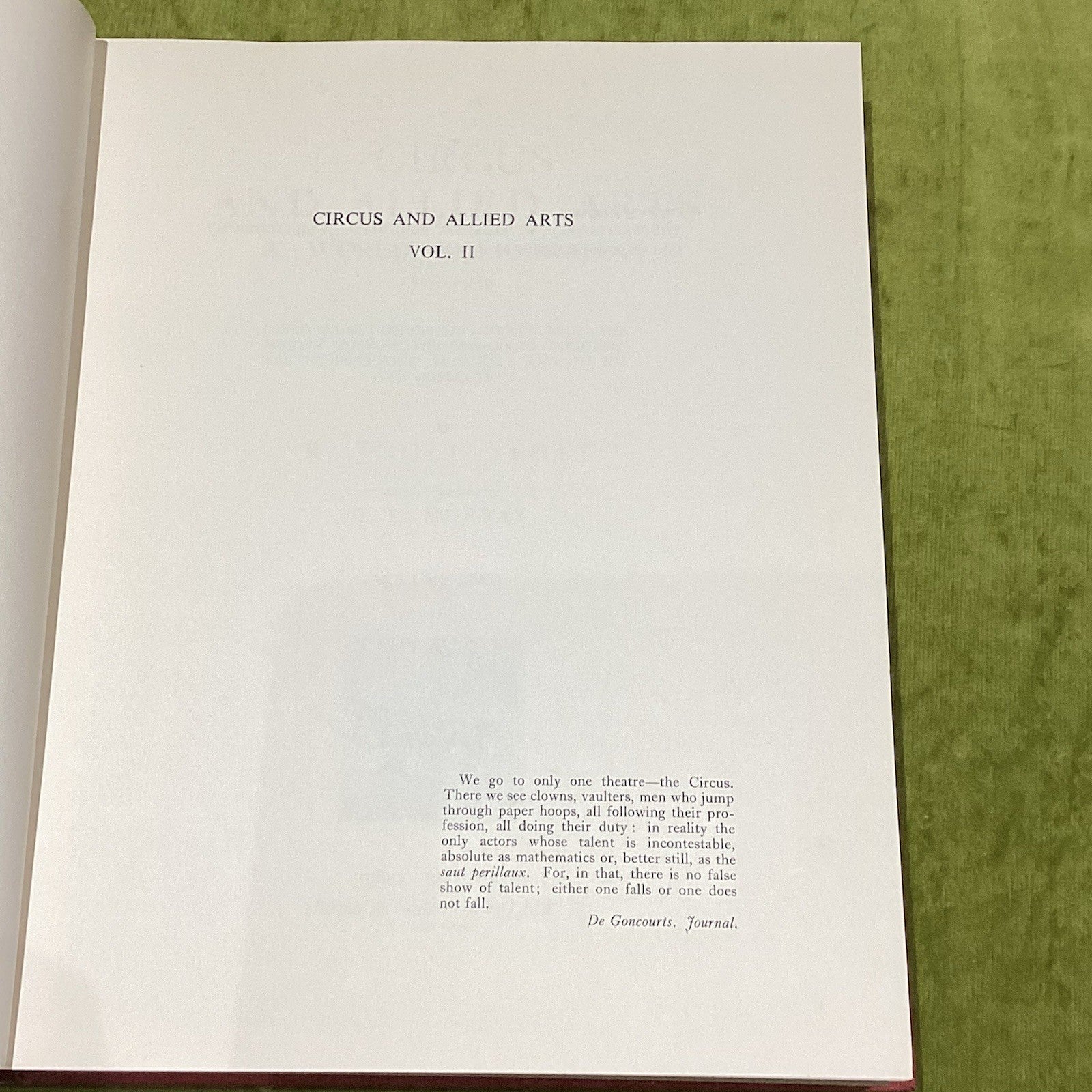 Circus and Allied Arts World Bibliography [4 Vol Set] (1958) R. Tootle Stott HB8