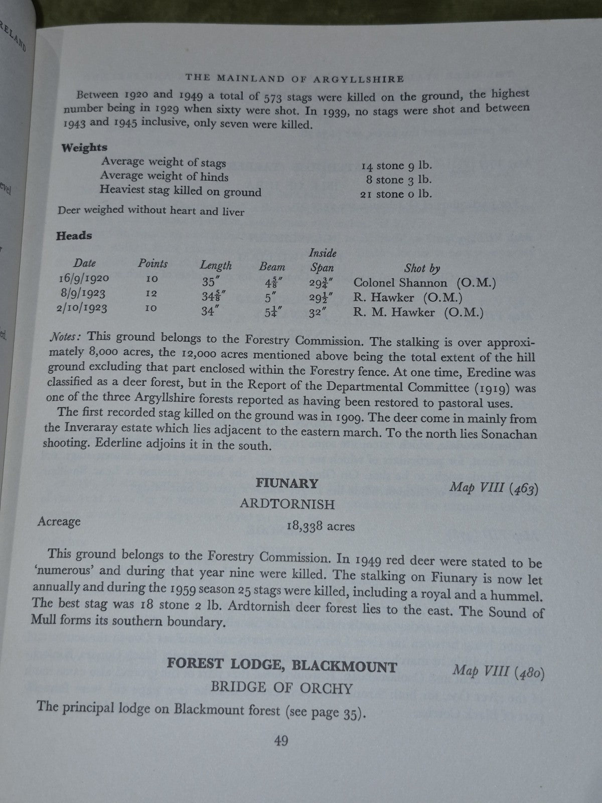 The Deerstalking Grounds Of Great Britain And Ireland, Whitehead, 19608