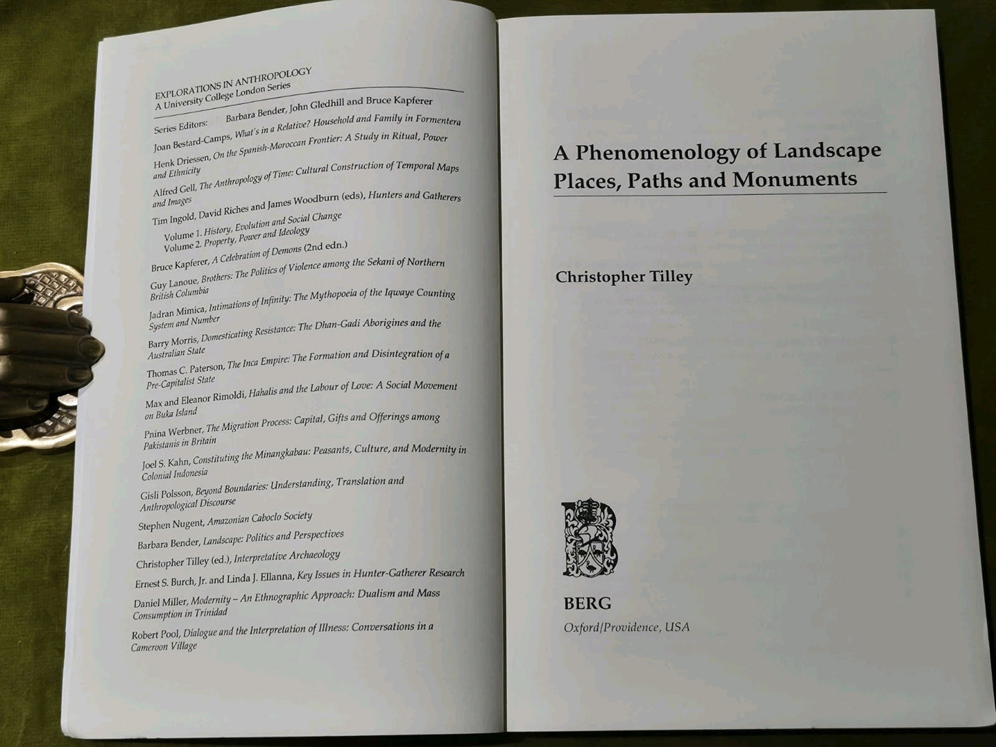 A Phenomenology of Landscape by Christopher Tilley (UK Trade Paperback, 1994)5