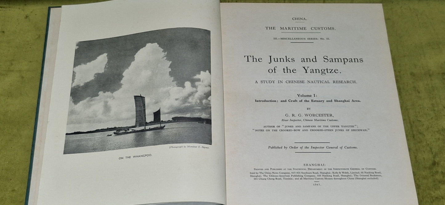 1947 The Junks and Sampans of the Yangtze by G.R.G. Worcester Vol 1 3