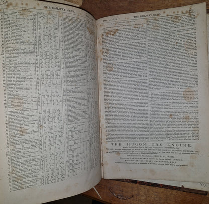 The Railway News For Year 1870 Large Leatherbound Summary Of Statistics & News 15