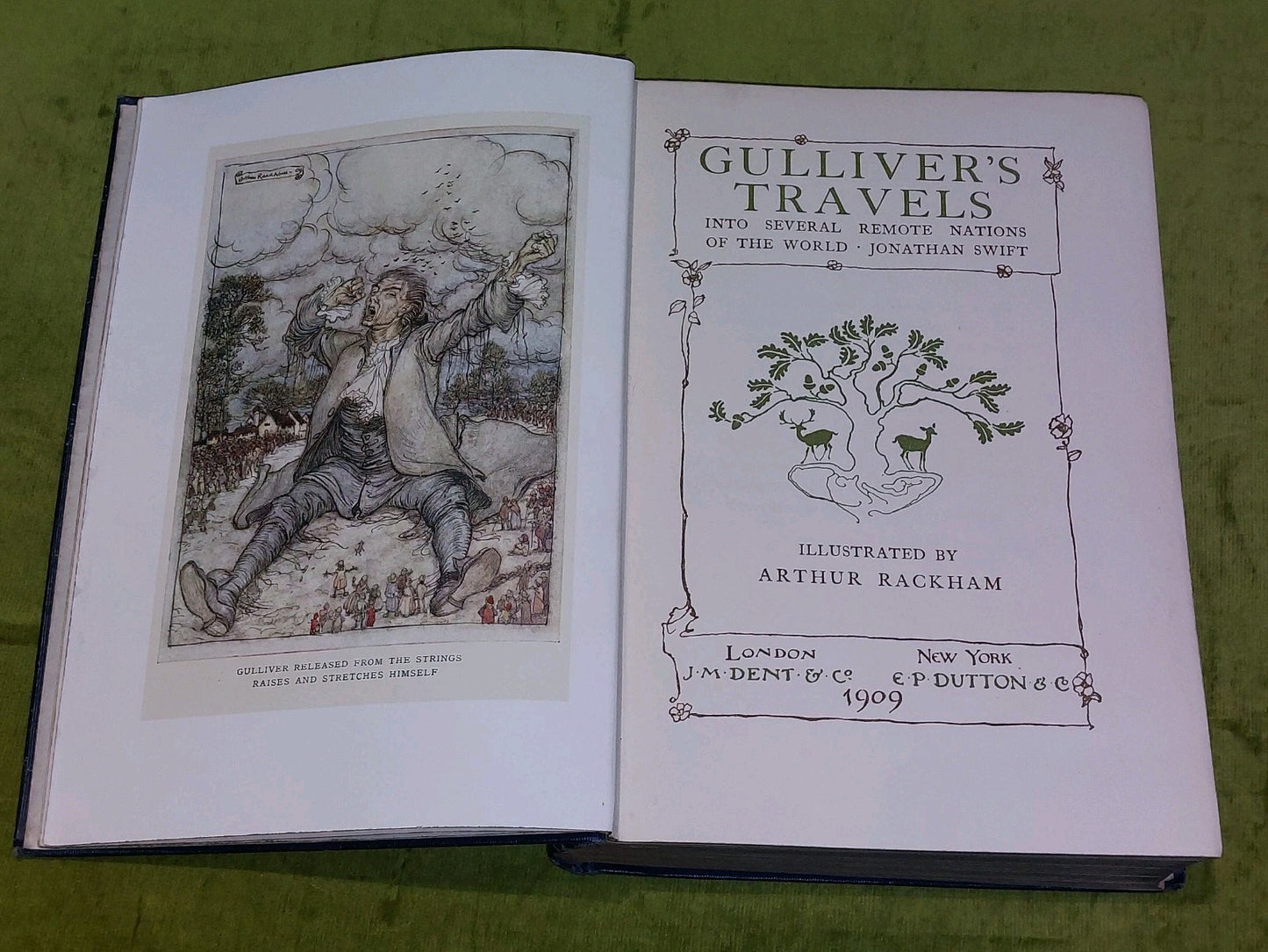 Gulliver's Travels  Arthur Rackham colour illustrations J M Dent (1909) Hb Book4