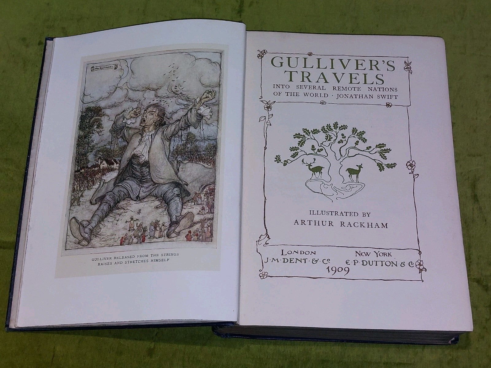 Gulliver's Travels  Arthur Rackham colour illustrations J M Dent (1909) Hb Book4
