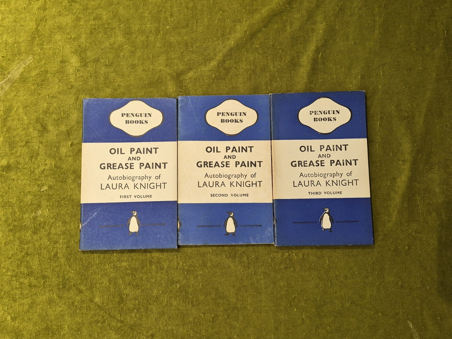 Oil Paint & Grease Paint Autobiograohy of Laura Knight in 3 Vols - Punguin 19410