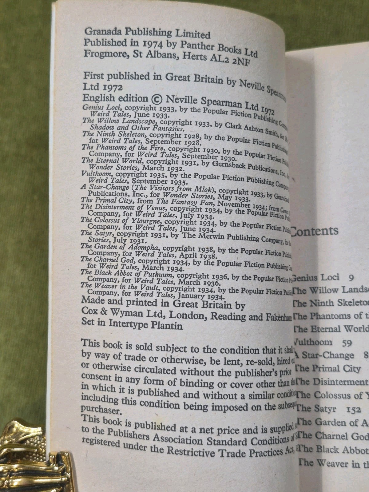 Clark Ashton Smith Genius Loci 1972 Panther Books5