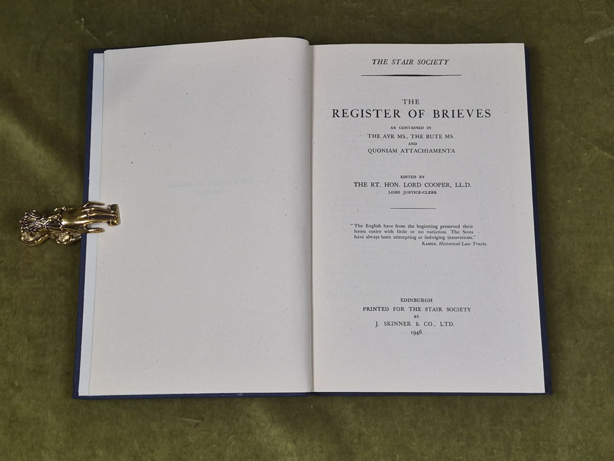 The register of Brieves 1286-1386 ed. Lord Cooper, Stair Society 19463