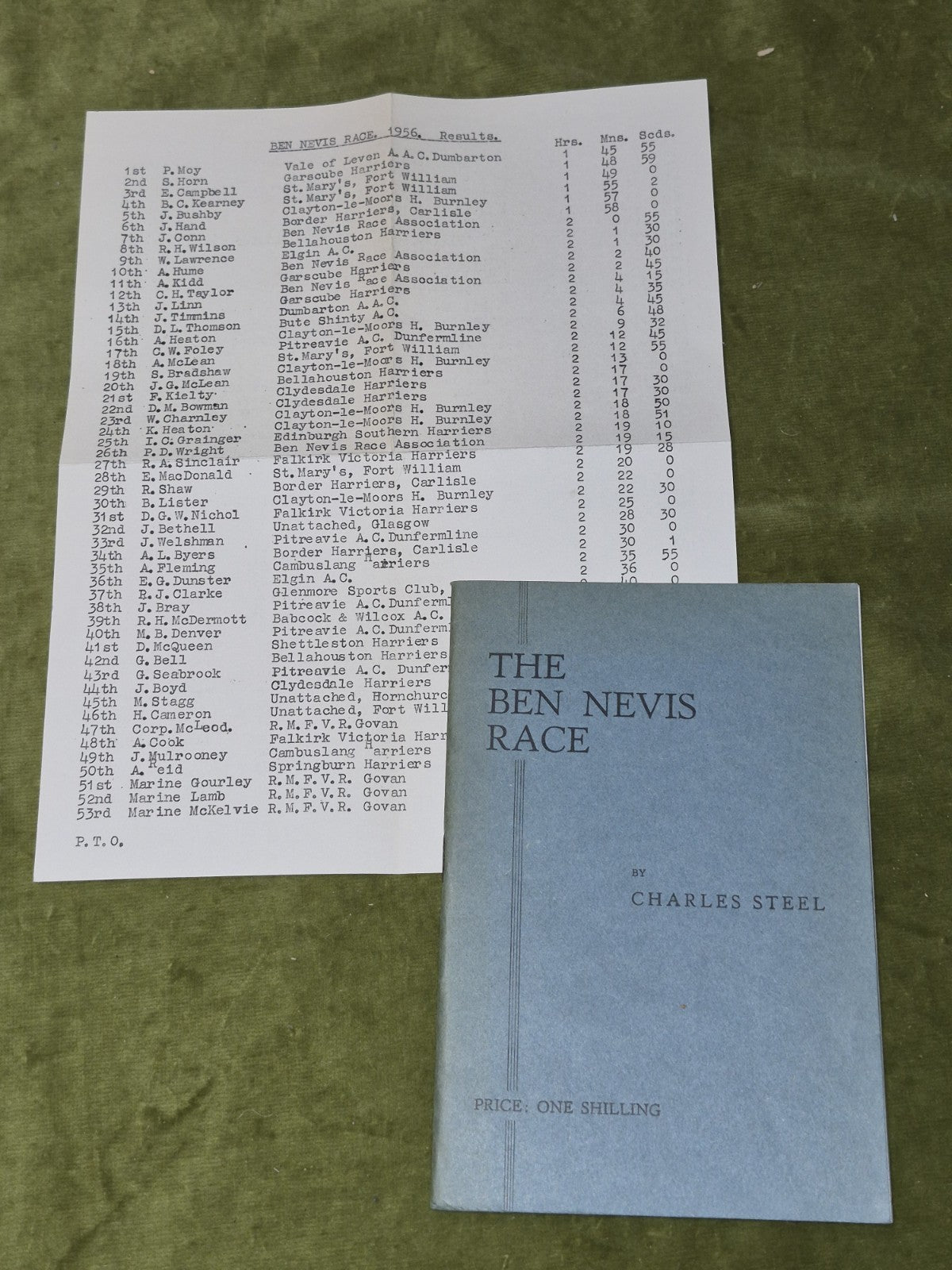 The Ben Nevis Race by Charles Steel (1956) with Sir James Wordie letters5