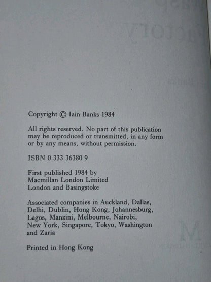 The Wasp Factory by Iain Banks 1984 True First Edition6