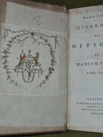 Cicero - Marci Tullii Ciceronis De Officiis Ad Marcum Filium Tres 1784 -  Foulis5