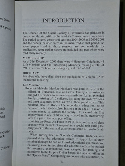 Transactions of the Gaelic Society of Inverness Vol LXV 2006 - 2009 ( 65 )4